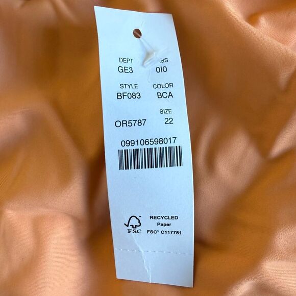 NWT J. Crew Active Colorblock One-Piece - Bright Canteloupe Size 22 - Picture 4 of 11